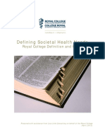 Defining Societal Health Needs: Royal College Definition and Guide