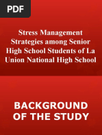 Stress Management Strategies Among Senior High School Students of La Union National High School