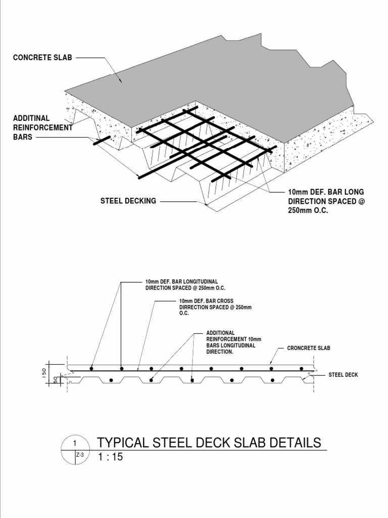 Typical Steel Deck Slab Details: Additinal Reinforcement Bars | PDF