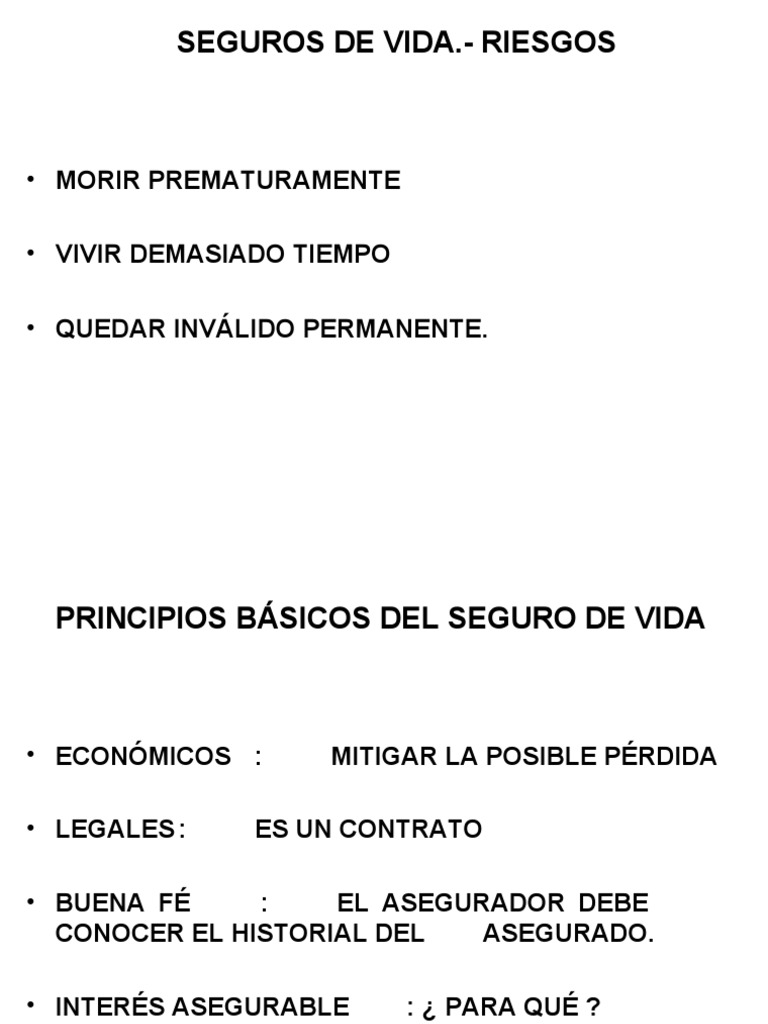 Riesgos y Seguros. Seguros de Vida | PDF | Seguro de vida | Seguro