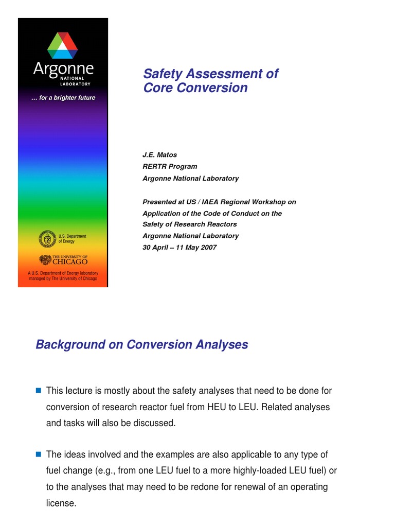 Safety Analysis for Research Reactor Fuel Conversion | PDF | Enriched ...