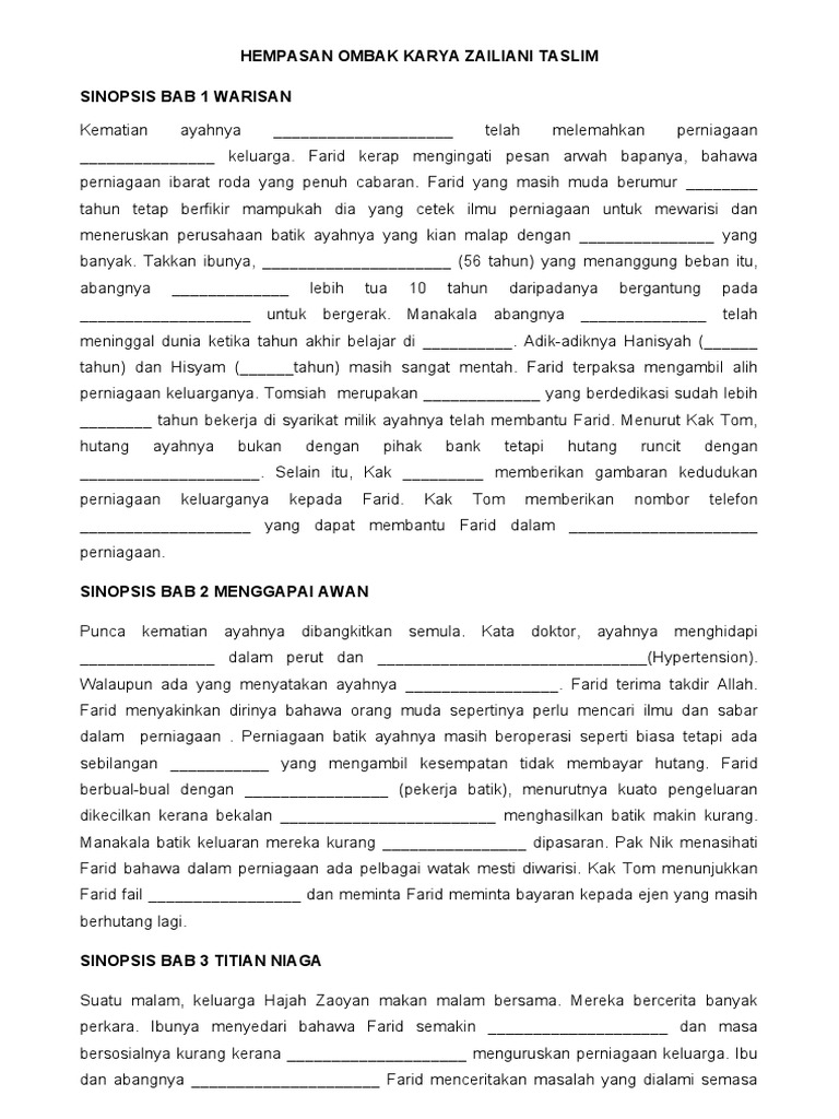 Hempasan Ombak Karya Zailiani Taslim Pdf