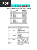 Test Syllabus: S. No. Topic Start Date