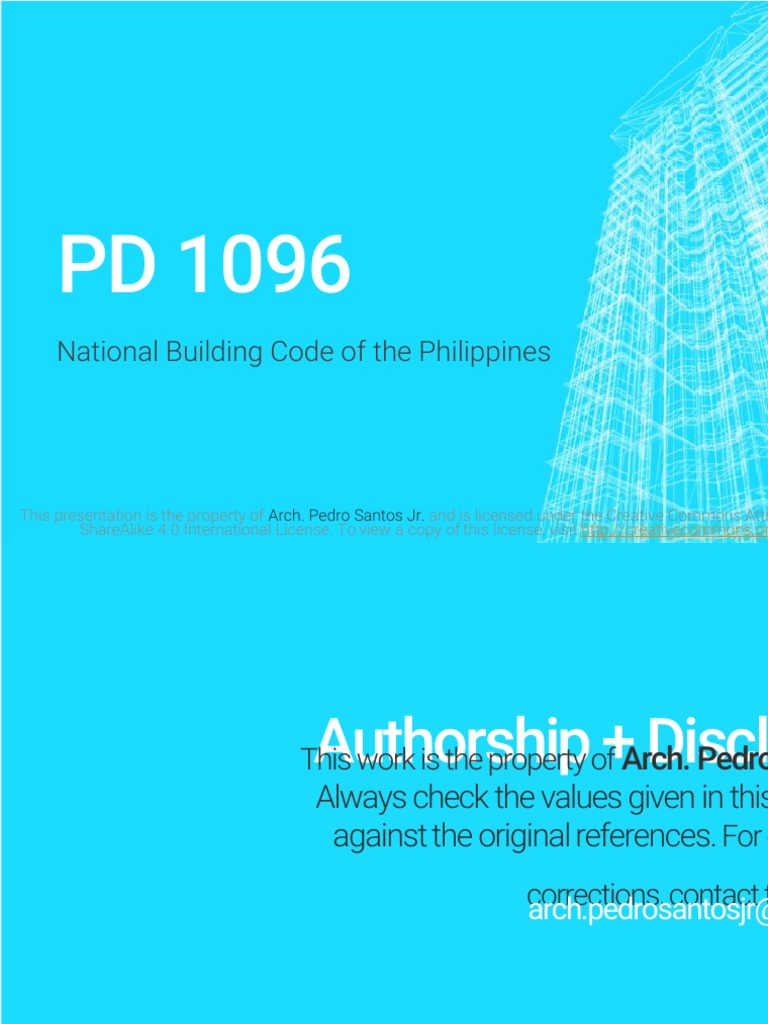 Overview of PD 1096 Code | PDF | License | Wall