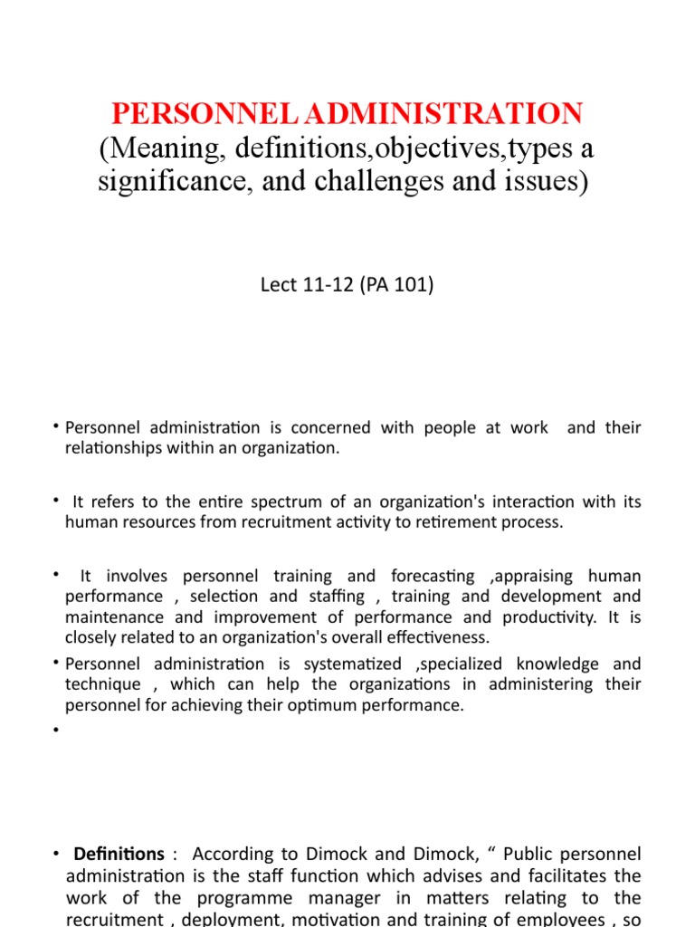 personnel-administration-meaning-definitions-objectives-types-a