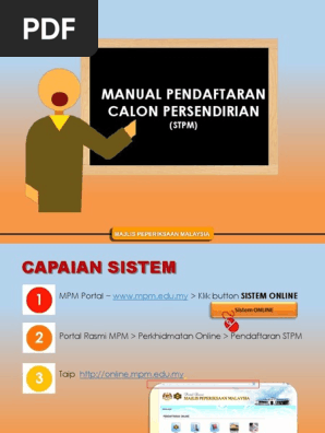 Pendaftaran Calon Persendirian Stpm Pdf Pdf