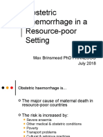 Obstetric Haemorrhage in A Resource-Poor Setting: Max Brinsmead PHD Franzcog July 2018