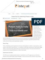 Patent Fees in India - Patent Cost For Obtaining A Patent in India