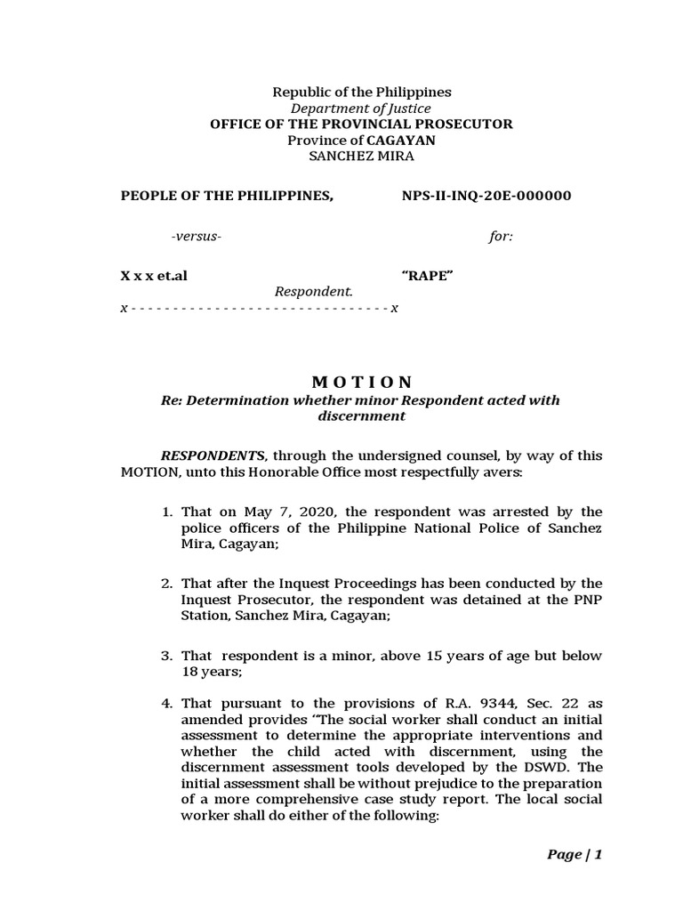 Determining Minor's Discernment in Rape Case | PDF | Law Enforcement ...