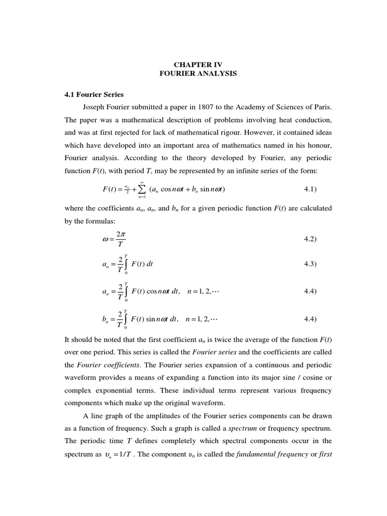 4 Chapter 4 Fourier Analyzes OK | PDF | Fourier Series | Fourier Transform