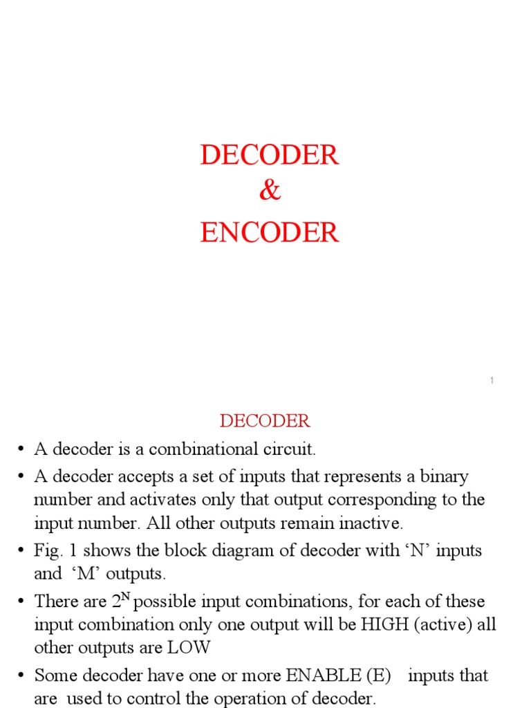 Encoder and Decoder | PDF | Binary Coded Decimal | Logic Gate