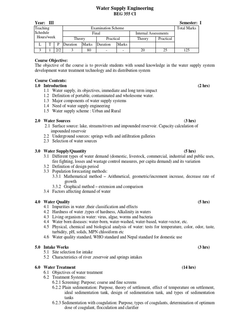 Water Supply Engineering PDF Water Purification Transparent Materials