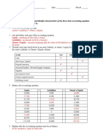 Accounting equation elements and transactions