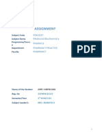 Assignment: PDA103T Medicinal Biochemistry Pharm D Pharmacy Practice Pharmacy