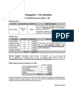 Fee Shedule PGPM - Bangalore-16