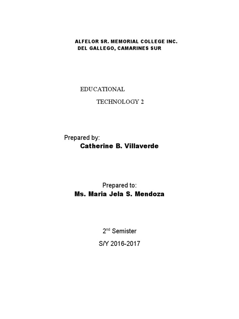 Educational Technology 2 Course Overview | PDF