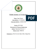 Haldia Institute of Technology: Name: Sagar Kumar Class Roll No: 17/CHE/029 University Roll No: 10300617029