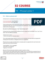 B2 Course: Unit 15 - Phrasal Verbs 1