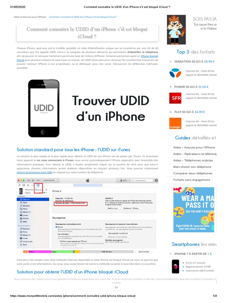 Comment Déverrouiller Un Wiko Iggy Sans Utiliser Le Schéma Comment Connaitre Le UDID D'un Iphone S'il Est Bloqué Icloud - PDF | PDF |  iCloud | iPhone