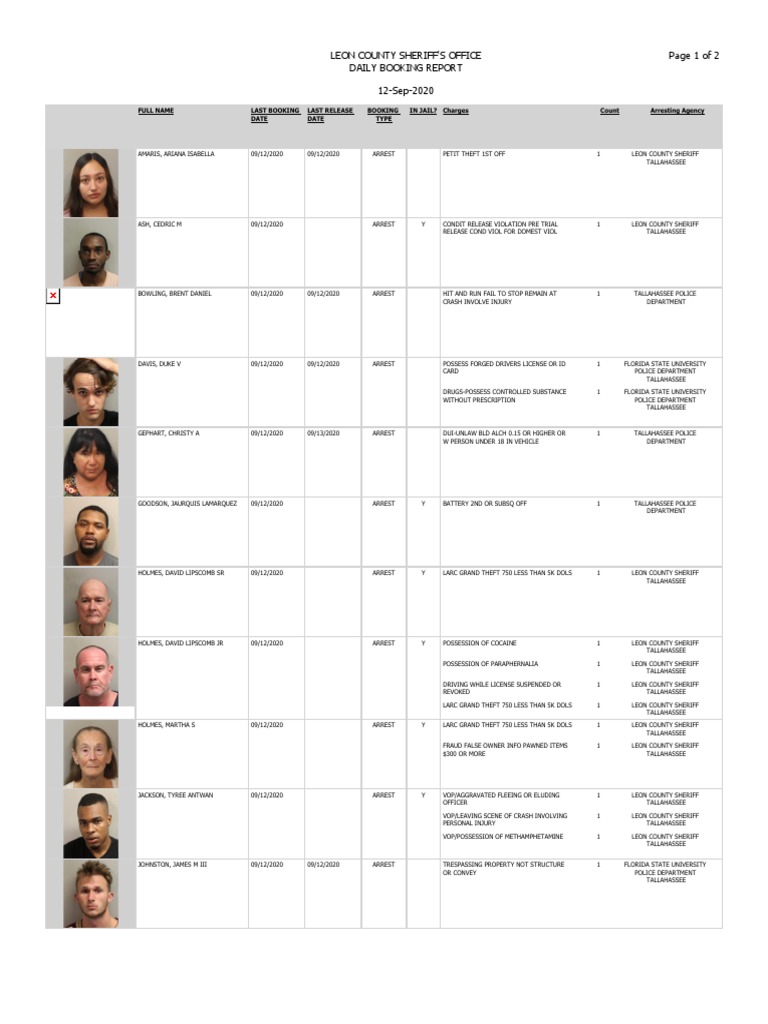 Lcso booking report image