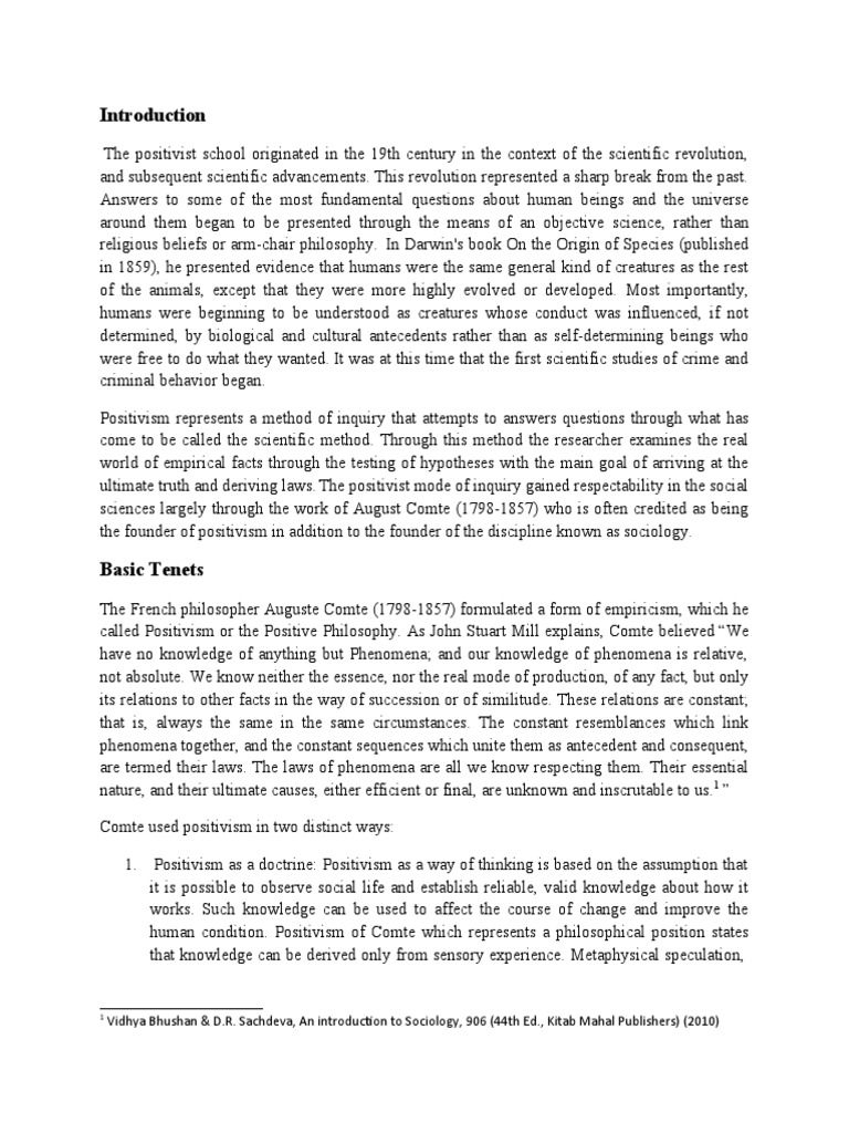 Understanding Positivism in Sociology | PDF | Positivism | Sociology