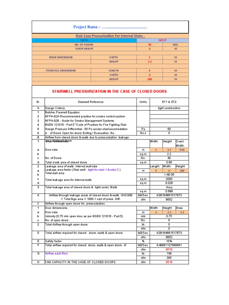 Stairwell Pressurization System Design | PDF | Stairs | Architectural ...