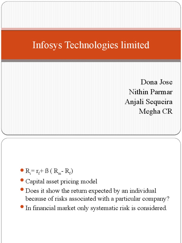 Infosys Technologies Limited: Dona Jose Nithin Parmar Anjali Sequeira ...