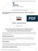 Ias Exam Portal: (Online Course) Pub Ad For IAS Mains: Public Policy - State Theories & Public Policy (Paper - 1)