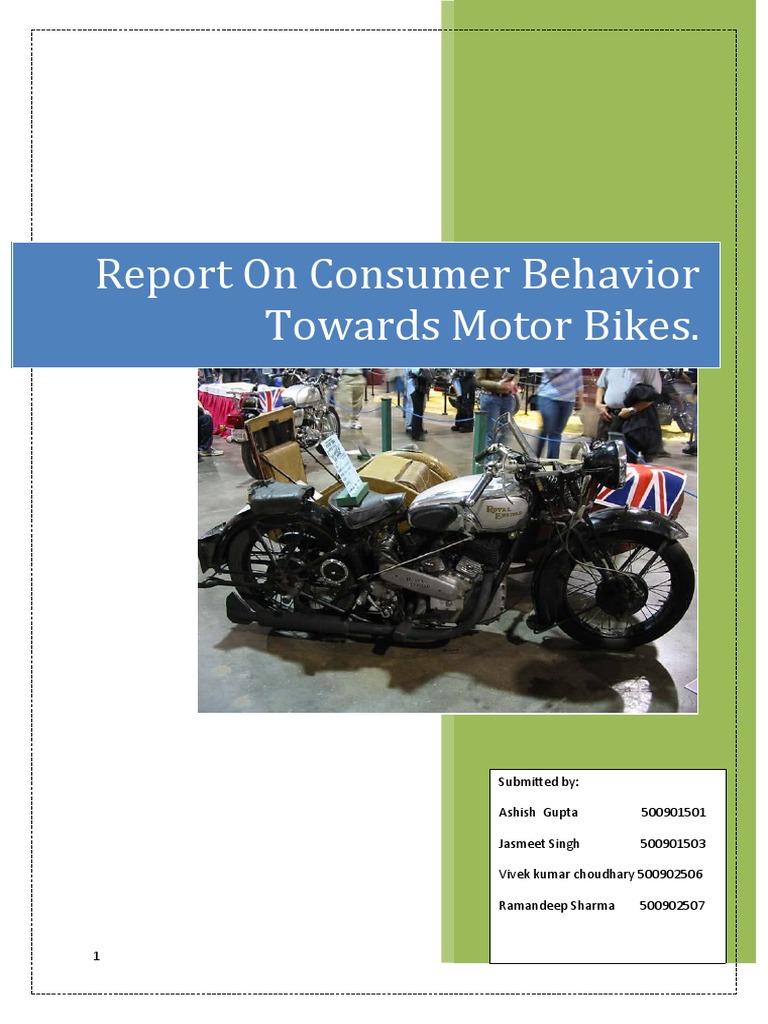 Report On Consumer Behavior Towards Motor Bikes | PDF | Monopoly ...