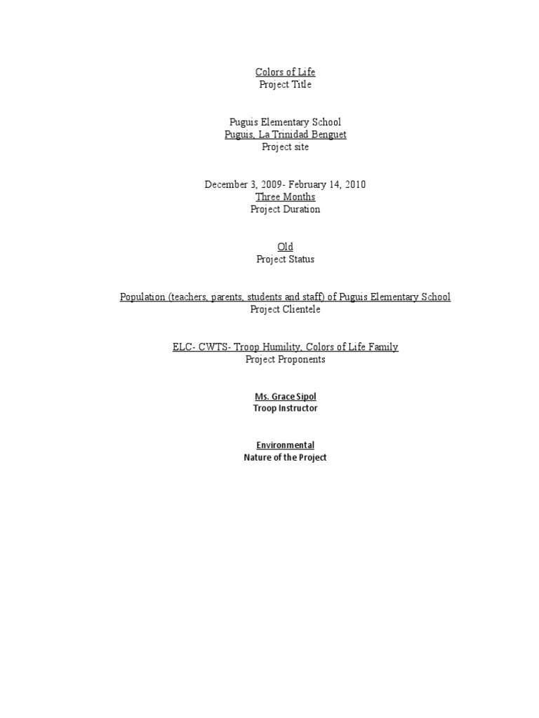 Revitalizing Puguis Elementary School | PDF | Paint