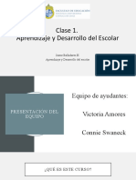 Clase 1. Aprendizaje y Desarrollo Escolar