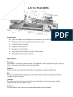 Lathe Machine: Specifications