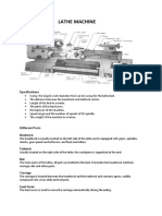 Lathe Machine: Specifications