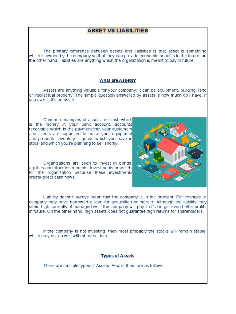 Asset VS Liabilities | PDF | Liability (Financial Accounting) | Valuation  (Finance)