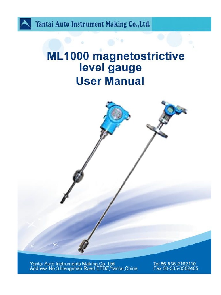 ML1000 Magnetostrictive Level Gauge User Manual | PDF ...