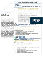 AYOUAZ Braham QA/QC NDT Inspector Pipeline / Piping: of Juin 2019 To Unitil Now: NDT Inspector Level 2