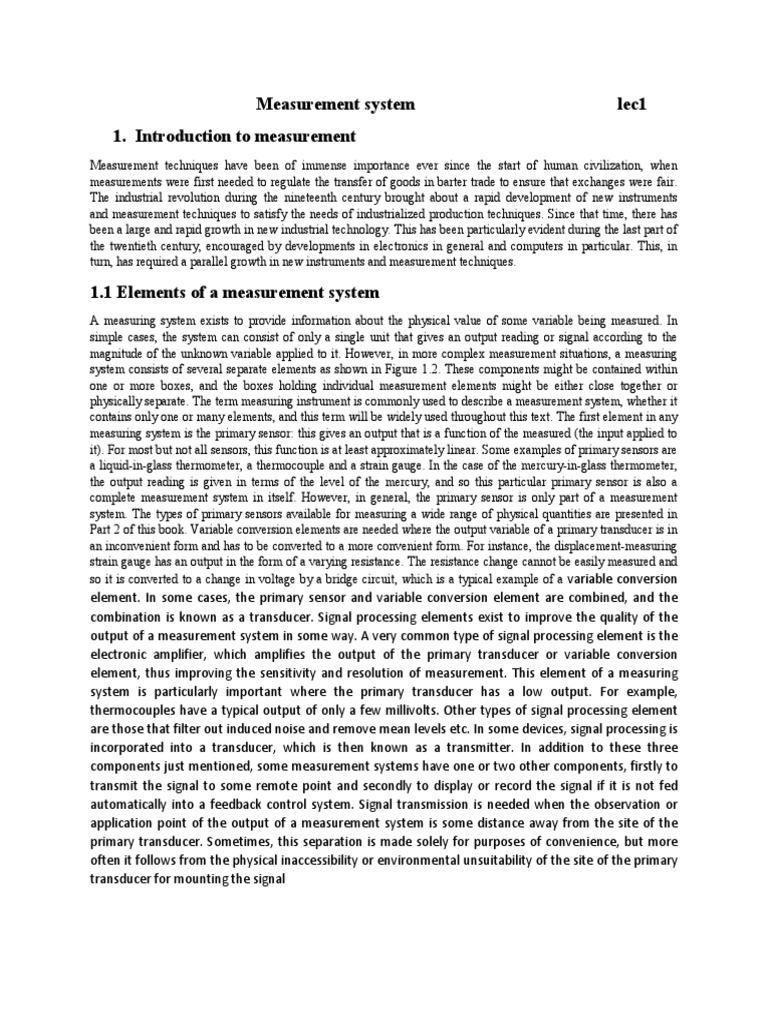 Lec 0 Introduction To Measurement | PDF | Sensor | Analog To Digital ...