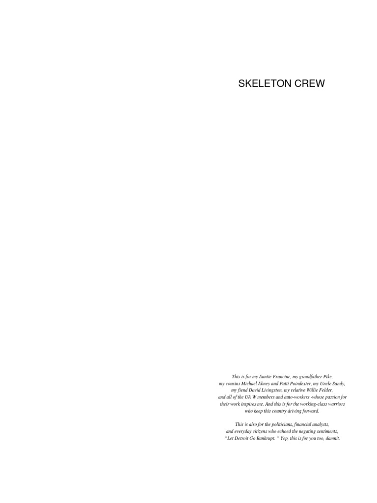 Skeleton Crew! by Dominique Morriseau PDF Art