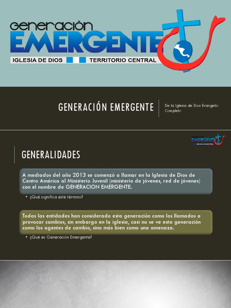 Generacion Emergente | PDF | Iglesia Católica | Centroamérica