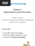 Logic Circuits Design: Digital Systems and Information