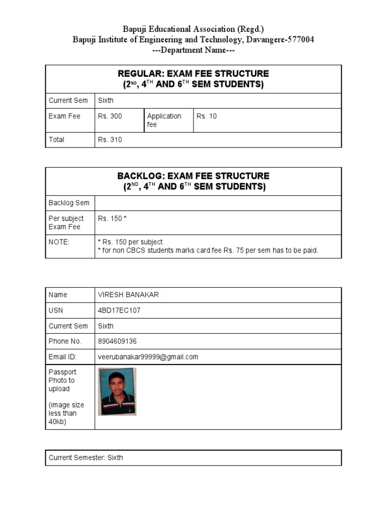 Exam Fee Details for Engineering Students | PDF | Search Engine ...