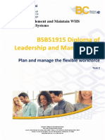 BSB51915 Diploma of Leadership and Management: BSBMKG520 Plan and Manage The Flexible Workforce