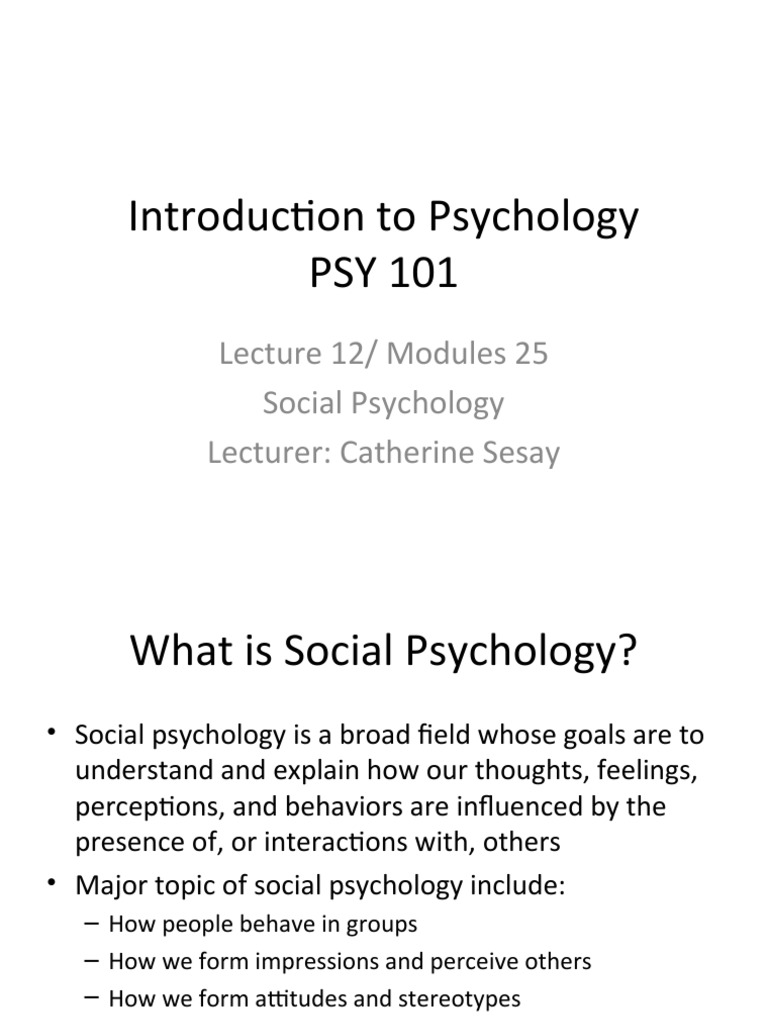 Understanding Social Psychology Concepts | PDF | Attitude (Psychology ...