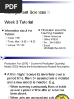 FB2201 Management Sciences II Week 3 Tutorial: Information About The Tutorial