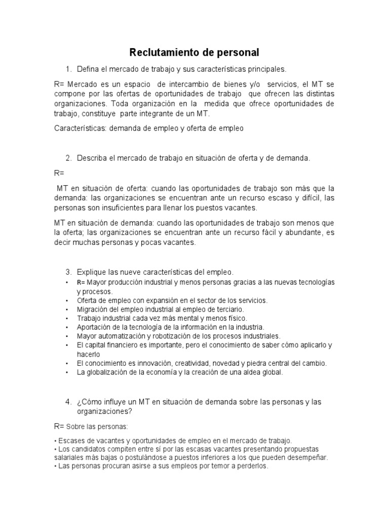 Preguntas Selec y Recluta | PDF | Reclutamiento | Internet