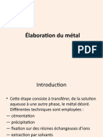 Élaboration du métal