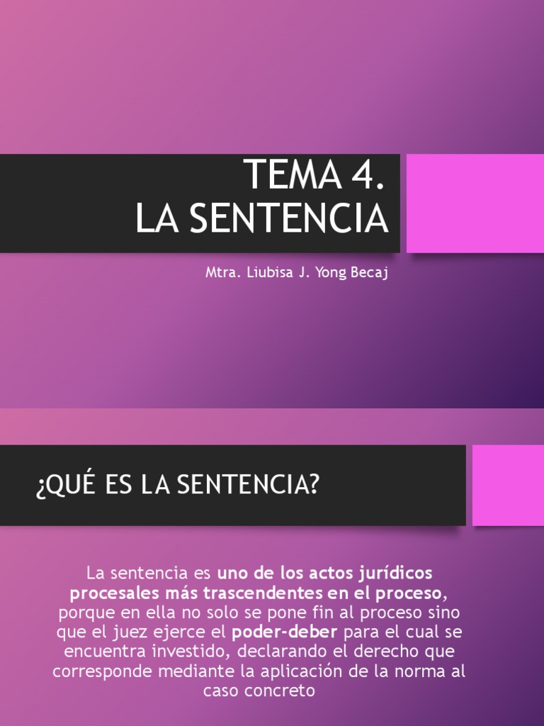 Tipos y Naturaleza de la Sentencia Jurídica | PDF | Sentencia (ley ...