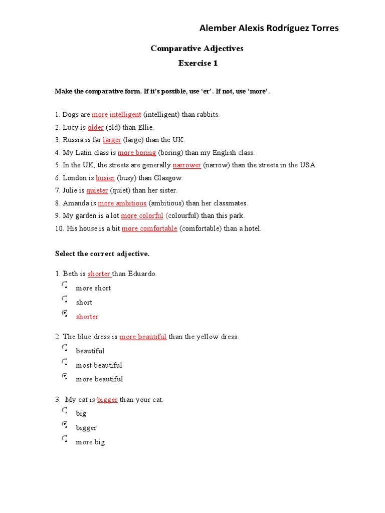 1b Mini Grammar The The Comparatives