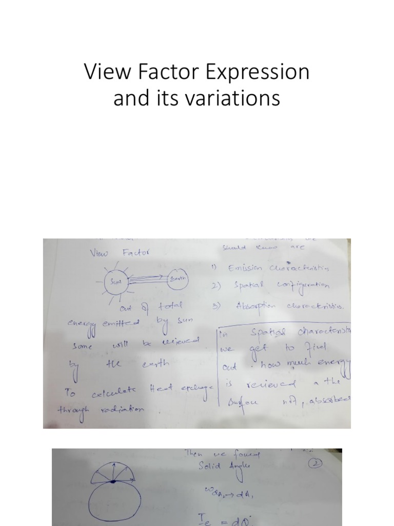 View Factor Expression Variations | PDF