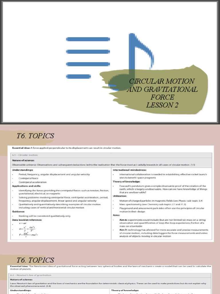 Circular Motion. Lesson 1.2 | PDF